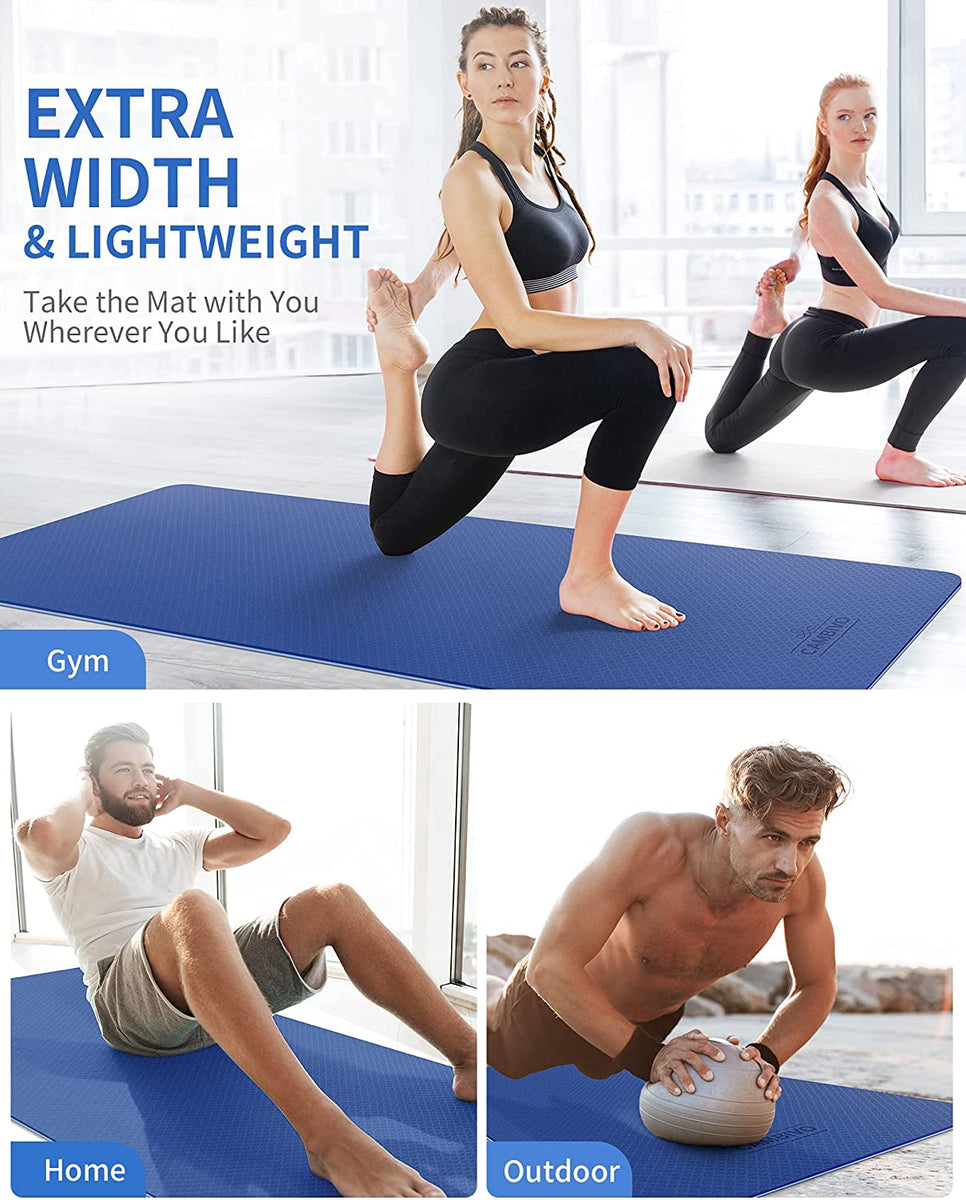 CAMBIVO Large Yoga Mat, 81cm Extra Wide Exercise Mat, Large Gym Mat TP –  CAMBIVO UK
