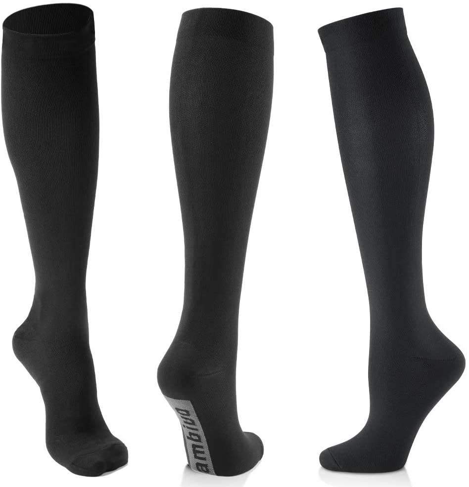 CAMBIVO Compression Socks for Women and Men 3 Pairs, Flight Socks, Compression Stockings for Calf Support, Running,Travel, Cycling