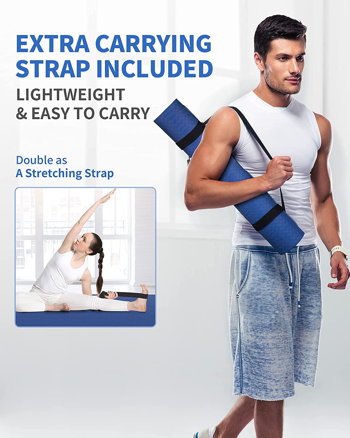 CAMBIVO Large Yoga Mat, 81cm Extra Wide Exercise Mat, Large Gym Mat TP