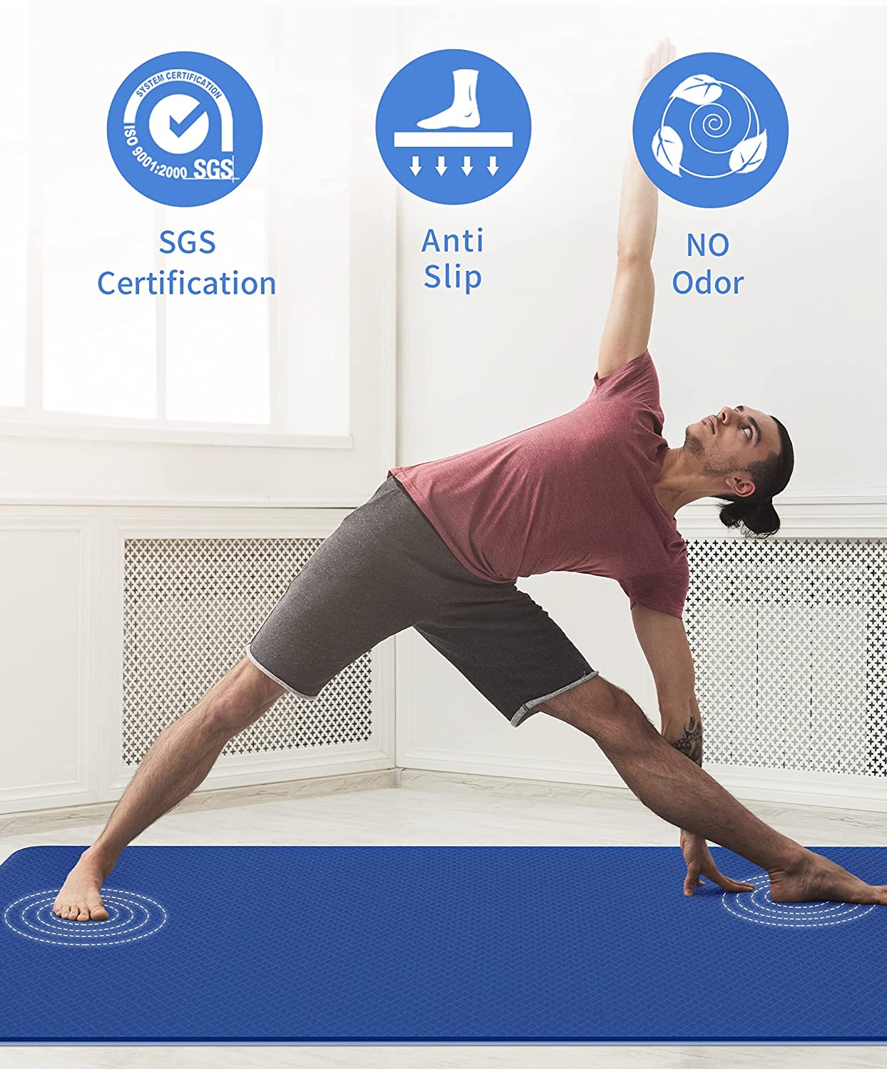 CAMBIVO Large Yoga Mat, 81cm Extra Wide Exercise Mat, Large Gym Mat TP