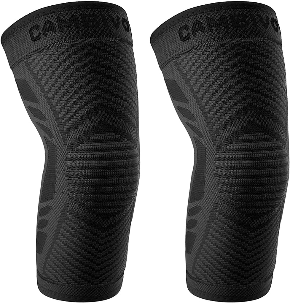 CAMBIVO 2 x Knee Support for Women & Men, Knee Brace Knee Compression Sleeves for Weight Lifting, Running, Volleyball, Gym