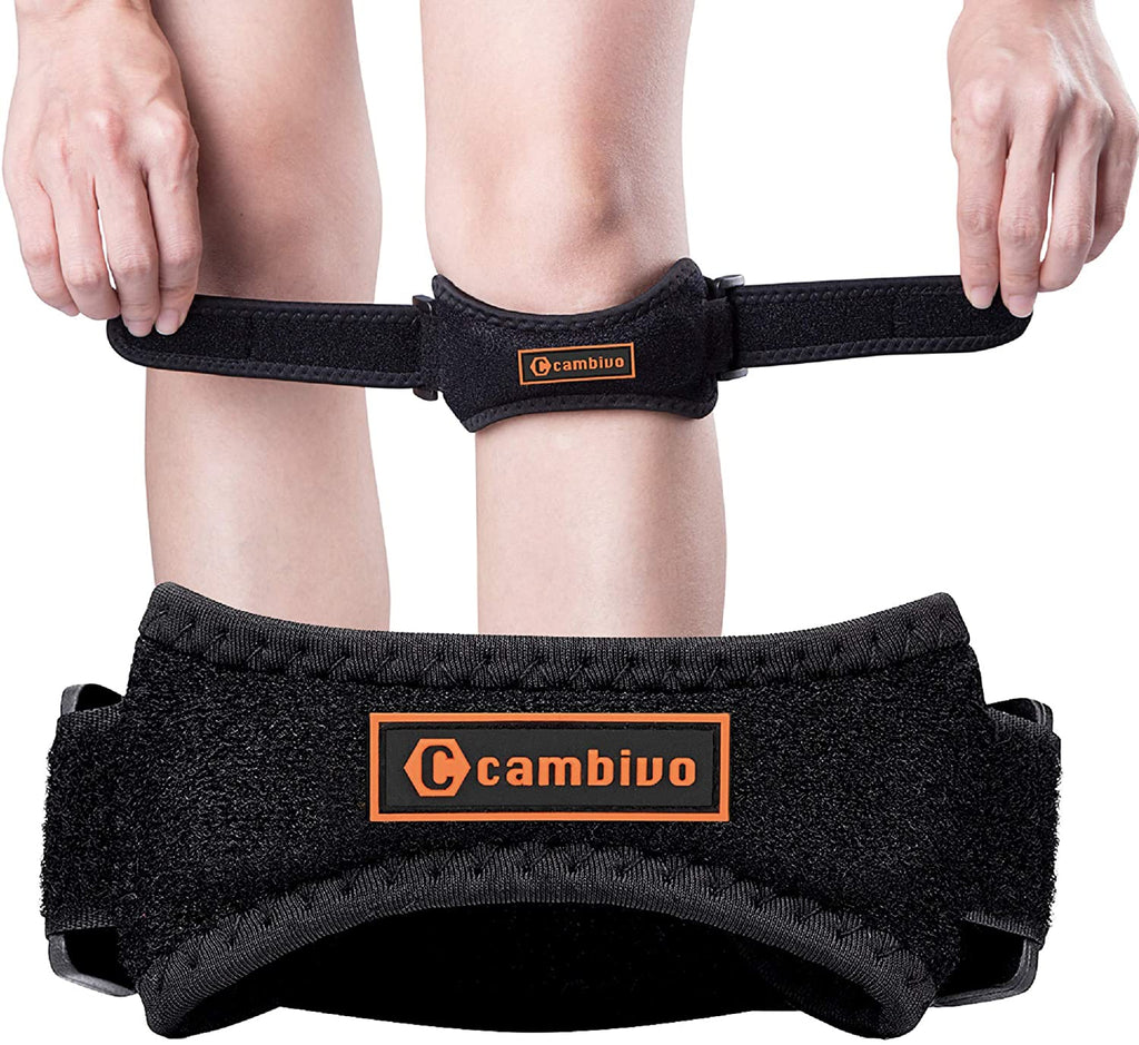 CAMBIVO Patella Tendon Knee Strap x2, Knee Support Brace for Women Men, Adjustable Band for Hiking, Soccer, Basketball, Baseball, Running, Tennis, Volleyball, Squats